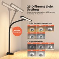 Grande lampe de table LED électrique sans éblouissement, flexible à col de cygne, en ABS, moderne, à commande tactile, simple, avec pince