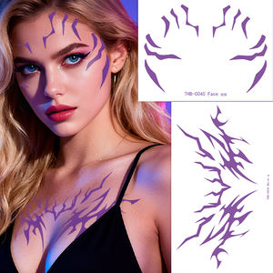 Tatuajes Temporales Faciales Color Morado de Movie Hunter para Cosplay, Pegatinas para Baile, Festivales y Fiestas - Product Image 5