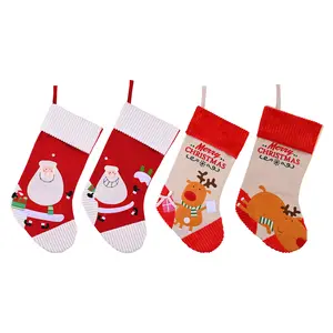 HB-375 New arrival Personalized winter linen stockings big size felt Christmas sock