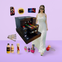 Printer UV/UV DTF Multifungsi A4 dengan LED, Printer UV Kecil Multi-lapis untuk Casing Ponsel, Kaca, Botol Silinder, Warna+W+Varnish
