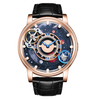 Montre mécanique automatique pour homme HANBORO, très vendue, cadran en verre, boîtier en acier inoxydable, résistance à l'eau 5 BAR, design élégant et luxueux