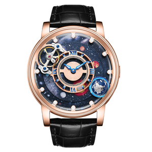 HANBORO Hot Selling Heren Automatisch Aanpasbaar Mechanisch Horloge met Lint Automatisch Draaiend Vliegwiel Wijzerplaat Luxe - Product Image 5