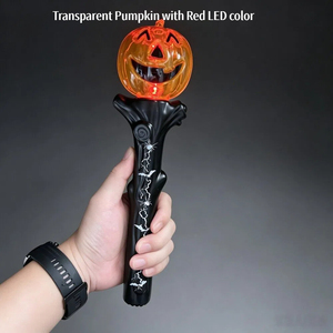 Varita Mágica de Halloween con Luz LED, de Plástico ABS, Funciona con Pilas, Diseño de Fantasma, Calabaza y Dibujos Animados, Ideal para Fiestas - Product Image 5