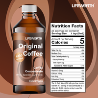 LIFEWORTH Concentré de café glacé instantané Arabica Keto Bouteille de café infusé à froid Boissons