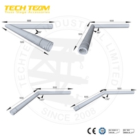 Poteau simple TRUSS BOO-S en alliage d'aluminium 6082-T6, argenté, 50x2mm, certifié TUV CE, pour utilisation en exposition