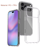 Coque de téléphone transparente en acrylique en gros pour iPhone 18 Pro Max, 17, 16E Plus, 15 Pro Max, PC+TPU, coque de téléphone transparente pour iPhone 14