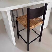 Tabouret de bar en bois de frêne blanc, style antique vintage, avec corde tressée, pour comptoir de bar, îlot de cuisine, table, Chine