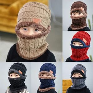 Ensemble tricoté Chapeau Écharpe Automne Hiver Unisexe Adultes Enfants Extérieur Ensemble polyvalent Protection contre le vent Chapeau d'hiver tricoté <span class=keywords><strong>avec</strong></span> écharpe - Product Image 2