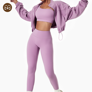 Ready to Ship 1/4 <strong>Half</strong> Zip Women's Pullover High Quality Drop Shoulder Crop <strong>Jacket</strong> Blank Sweatshirt - Product Image 3