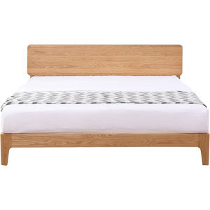 Cama Doble de Madera de Roble Macizo, Diseño Moderno, 1.8M, Altura Ajustable, Muebles Grandes para Dormitorio, para Apartamentos - Product Image 1