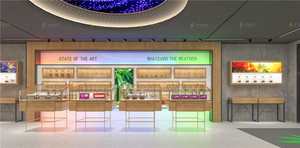 Magasin de cigares moderne en acier doré Design d'intérieur Présentoir au sol Armoire de magasin de fumée Vitrine de magasin de fumée en verre pour magasin de détail - Product Image 3