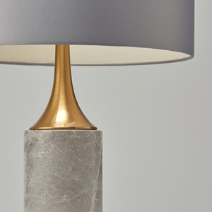 Moderne nordique en métal doré gris corps en marbre bureau <span class=keywords><strong>beige</strong></span> clair housse en tissu salon chambre étude lampe de table - Product Image 3
