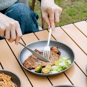 ชุดช้อนส้อมมีดไทเทเนียมแบบพกพาสำหรับอุปกรณ์ตั้งแคมป์กลางแจ้ง ชุดช้อนส้อมสำหรับแคมป์ปิ้ง - Product Image 3
