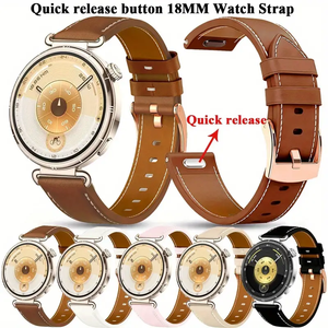 Bracelet de montre pour <span class=keywords><strong>femme</strong></span> en cuir synthétique à libération rapide, 18 mm, design sport boucle, pour montres connectées <span class=keywords><strong>Garmin</strong></span> - Product Image 5