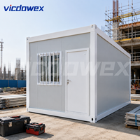 VICDOWEX Maison conteneur modulaire préfabriquée durable et compacte pour bureau, chantier de construction, entrepôt