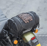 Sac de queue de moto extensible 25L OEM Bagages de voyage avec 4 sangles, Sissy Bar et rangement pour casque