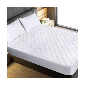 Hipoalerjenik Anti toz Mite % 100% Polyester kapitone yatak pedleri koruyucu ince yatak örtüsü elastik monte yıkanabilir