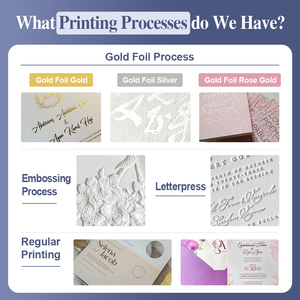 Inviti di Nozze di Lusso Eleganti con Design Personalizzato e Colore, Carta Artistica in Velluto Tagliata al Laser, Stampa a Caldo - Product Image 3