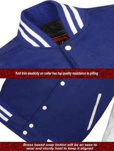 Veste en cuir tissé unisexe de qualité supérieure de haute qualité Varsity Baseball Letterman Style décontracté Stand printemps broderie coupe-vent - Product Image 4
