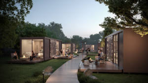 Nuevo al aire libre 40 pies playa prefabricada Homestay Apple Cabin cápsula <span class=keywords><strong>casa</strong></span> cabaña de manzana - Product Image 5