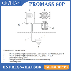 เครื่องวัดอัตราการไหลแบบโคริโอลิส E+H Endress+Hauser Proline Promass 80P สำหรับการวัดหลายค่าเชิงปริมาณ (อัตราการไหล, ความหนาแน่น, อุณหภูมิ) - Product Image 5