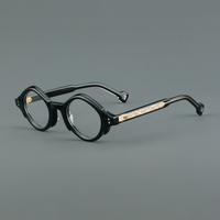Monture de lunettes en acétate à monture complète noire rétro, écologique, personnalisable avec logo, petite monture, vente en gros, populaire