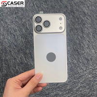 Étui de téléphone élégant en alliage d'aluminium électroplaqué givré, antidérapant, dissipateur de chaleur pour iPhone 16/15/14 Pro/ProMax