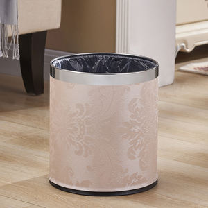 उच्च गुणवत्ता वाले pचमड़े के खुले शीर्ष दौर की शैली कचरा कार्यालय अपशिष्ट बिन कागज की टोकरी बाल्टी का उपयोग कर सकते हैं। - Product Image 2