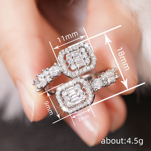 Anello di Diamanti T0760 con Taglio Smeraldo, Diamante Naturale, Anello di Fidanzamento Classico da Donna - Product Image 4