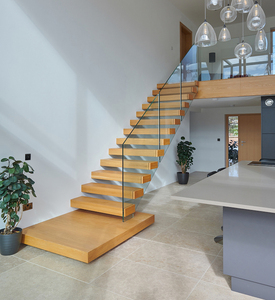 Wooden Handrails Prefabricated <strong>Stairs</strong> Outdoor for Indoor Floating <strong>Stair</strong> Straight Shape,floating <strong>Stairs</strong> <strong>Laminated</strong> Glass <strong>Tread</strong> - Product Image 5