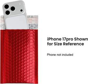 Bolsa de Correo de Burbujas Roja Mate, Resistente a Impactos y al Agua, Bolsa de Embalaje para Logística de Comercio Electrónico - Product Image 5