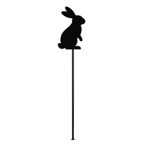 Statue décorative extérieure en métal en forme de lapin pour jardin, patio, pelouse, pot de fleurs, type sur pied, 33x15x85cm, en fer, nouveauté - Product Image 1