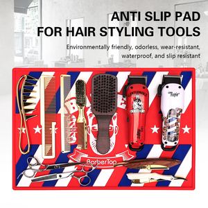 Аксессуары для парикмахеров: противоскользящий коврик, водонепроницаемый, без запаха, силиконовый, для машинок для стрижки волос, ножниц, коврик для инструментов для укладки волос, <span class=keywords><strong>WangDa</strong></span>, красный - Product Image 2