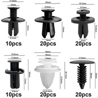 HE26 100 pièces assorties de fixations pour carrosserie de voiture, pare-chocs, garniture de porte, rivet de garde-boue, vis en nylon, kit de clips de verrouillage, accessoires de voiture