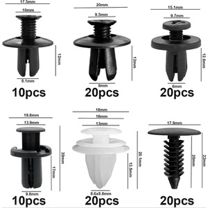 HE26 100 pièces assorties de fixations pour <span class=keywords><strong>carrosserie</strong></span> de voiture, pare-chocs, garniture de porte, rivet de garde-boue, vis <span class=keywords><strong>en</strong></span> nylon, kit de clips de verrouillage, accessoires de voiture - Product Image 3