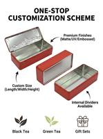 Caja de Regalo de Té Corporativa de Alta Gama Personalizada, Caja de Metal Rectangular Hermética con Logotipo en Relieve, Lata de Hojas Sueltas, Fabricación OEM
