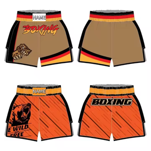 FQ Shorts <span class=keywords><strong>de</strong></span> <span class=keywords><strong>boxe</strong></span> pour hommes nouveau Design Shorts <span class=keywords><strong>de</strong></span> combat décontracté taille moyenne Muay Thai été formation taille élastique pour la vente en gros - Product Image 4