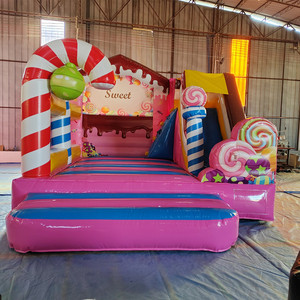 Château gonflable KUBIXION, modèle en tissu maillé KU-465, grande taille, toboggan et trampoline pour 6 personnes, aire de jeux extérieure pour enfants - Product Image 3