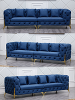 Sofá Royal Chesterfield, muebles de origen turco, todos los tamaños, diseño de cuero, tela de terciopelo, tela personalizada 3 2 1, esquina de asiento