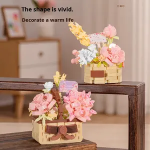 ตัวต่อพลาสติก ABS รักษ์โลก ยี่ห้อซีฮวน ชุด 40 ชิ้น ขนาด 1:1 รูปแบบช่อดอกกุหลาบ ดอกไม้ประดิษฐ์ ของเล่น DIY สำหรับเด็กอายุ 14 ปีขึ้นไป - Product Image 5