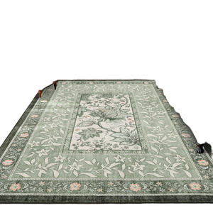 Tapis vintage lavable à poils ras, vert sauge, style Cottagecore, motif botanique, fabriqué à la machine, <span class=keywords><strong>pour</strong></span> salon, collection Provence - Product Image 1