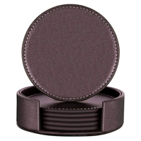Ensemble de sous-verres en cuir véritable fait main de luxe de haute qualité pour boissons, avec logo personnalisé, pour mariage, bureau, décoration de la maison