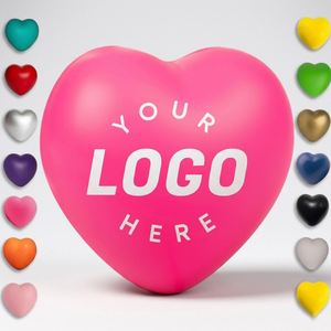 Custom logo Stress Relief Promotional <b>Gifts</b> PU Soft Foam Stress Relief Squeeze Toys Heart Stress Relief Balls - Product Image 1
