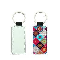 DIY Sublimation Doppelseitige Rohlinge Schlüssel bund Pu Leder Schlüssel ringe Weißer leerer Schlüssel bund