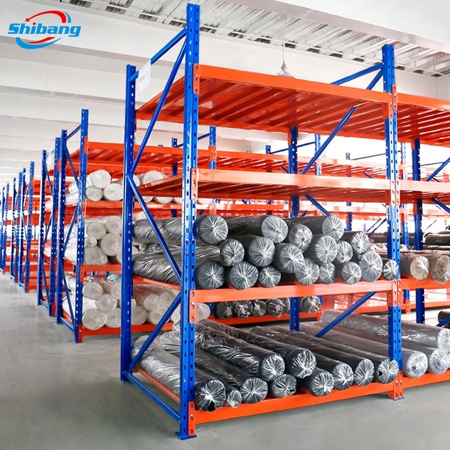 Storage Rack Warehouse Steel Metal Textile Cargo Display Storage Rack Stackable Demountable Storage Rack for Fabric Rolls
