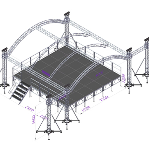 ระบบโครงหลังคาอะลูมิเนียมอัลลอยด์ โครงหลังคาอะลูมิเนียมพร้อมสลักเกลียวสำหรับติดตั้งไฟเวที โครงทรัสสำหรับคอนเสิร์ต เวทีคอนเสิร์ตเคลื่อนที่ - Product Image 1