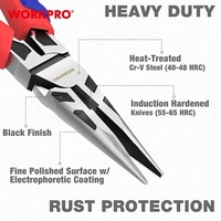 Pince coupante à bec long WORKPRO 8 pouces en acier CRV robuste, outil multifonction professionnel, pince à bec long CR-V