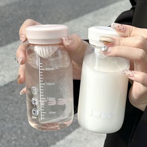 Vaso de Agua Portátil, Estilo INS, Bonito y Transparente, Vaso de Plástico para Leche, para Beber Directamente - Product Image 1