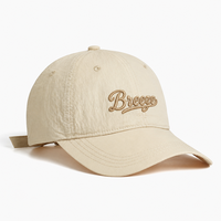 Casquettes de baseball personnalisées en nylon vierges à 6 panneaux, imperméables, avec boucle coulissante, dos extensible en maille perforée au laser