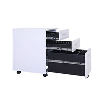 Armoire à dossiers en acier moderne à 3 tiroirs avec serrure, armoire de rangement mobile en fer, mobilier de bureau, piédestal mobile
